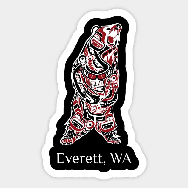 Everett Washington Native American Indian Brown Grizzly Bear Gift Sticker by twizzler3b